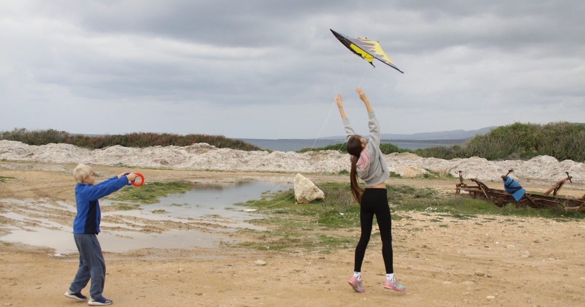 Flying kites on Green Monday